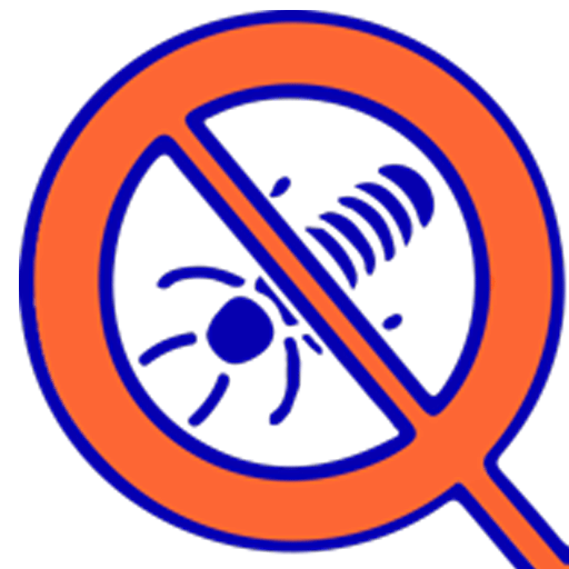 Quest Termite and Pest Magnifying glass Logo